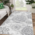HEBE Washable Area Rug - 4'x6' Non Slip Soft Distressed Medallion Bedroom & Living Room Accent Throw Vintage Entry Floor Carpet for Dining Room & Bathroom Entryway