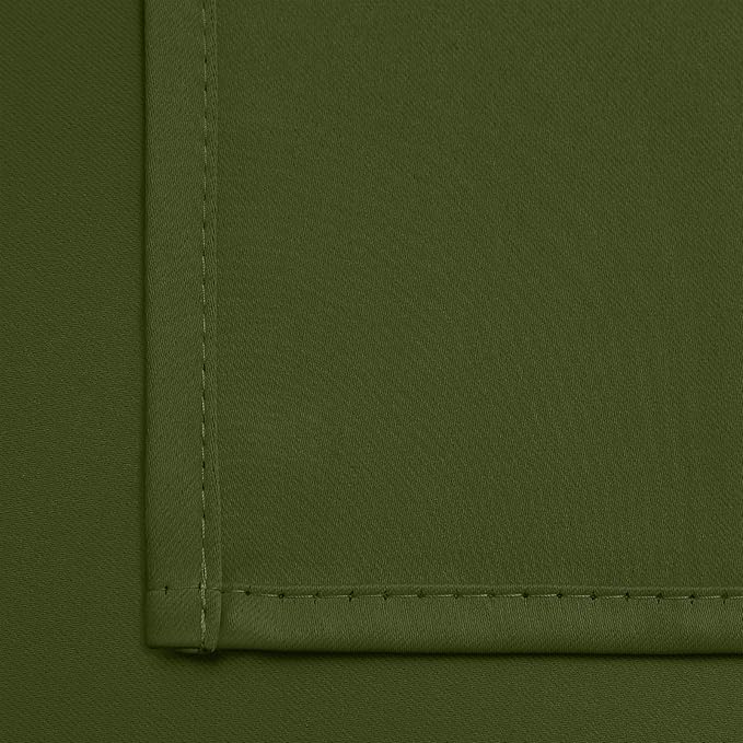 Yakamok Blackout Curtains for Bedroom,Thermal Insulated Blackout Grommet Top Drapes for Living Room, Olive Green,38x84 Inch, 2 Panels