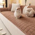 Velvet Couch Covers for Dogs, Dog Sectional Couch Covers, Pet Couchs Cover for Large Sectional, Couchs Protector for Dogs, Sectional Sofa Cover for Pet Washable(1PC,Dark Brown,27.6"×94.4")