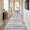 3x14 Washable Hallway Runner Rug: Extra Long Runners for Entryway Living Room Dining Room - Stain and Water Resistant Rugs with Non-Slip Backing - Soft Low-Pile Carpet 14ft Beige Grey