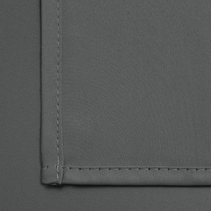 Yakamok Room Darkening Dark Gray Blackout Curtains Thermal Insulated Grommet Curtain Panels for Bedroom, 52W x 54L,Dark Grey, 2 Panels