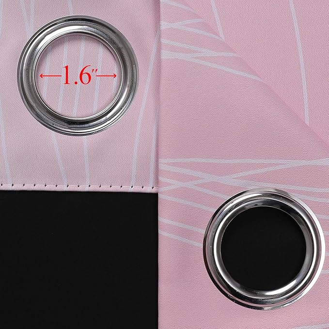 Estelar Textiler Pink and Teal Blackout Curtains for Living Room, Full Room Darkening Grommet Ombre Curtains for Bedroom, Thermal Insulated Light Blocking Gradient Drapes, 42Wx63L, 2 Panels