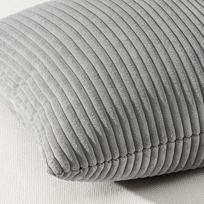 Topfinel Decorative Throw Pillow Covers Cushion Cases, Set of 4 Soft Velvet Modern Double-Sided Designs, Mix and Match for Home Decor, Pillow Inserts Not Included (12x12 inch, Grey)