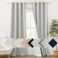 NICETOWN Grey Long Linen Full Shade Panels, 52" Wide x 90" Long, Pair of Thermal Insulated & Energy Efficiency Blackout Curtains for Bedroom Windows, Lined Silky Performance Window Dressing