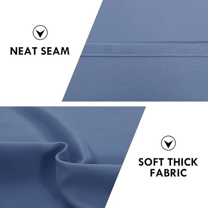 DWCN Blackout Curtains – Thermal Insulated, Energy Saving & Noise Reducing Bedroom and Living Room Curtains, Dusty Blue, W 38x L 84 Inch, Set of 2 Rod Pocket Curtain Panels