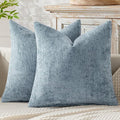 MIULEE Pack of 2 Couch Throw Pillow Covers 20x20 Inch Coastal Light Blue Modern Boho Accent Decorative Pillow Covers Soft Chenille Farmhouse Cushion Covers for Home Decor Bed Sofa Living Room