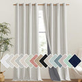 NICETOWN Snowbound Vintage Linen 100% Blackout Curtains for Living Room, Thermal Insulated Curtains 102" Long, Noise Reducing Window Treatment Drapes for Hall Room, 52" Wide Per Panel, Set of 2