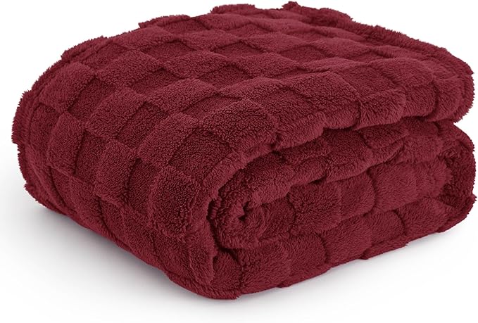 Bedsure GentleSoft Throw Blanket for Couch - Red Checkered Fleece Mother's Day Blankets Gifts for Kids Girls, Cute Soft Cozy Throw for Bedroom Home Decor Gifts, 50x60 Inches