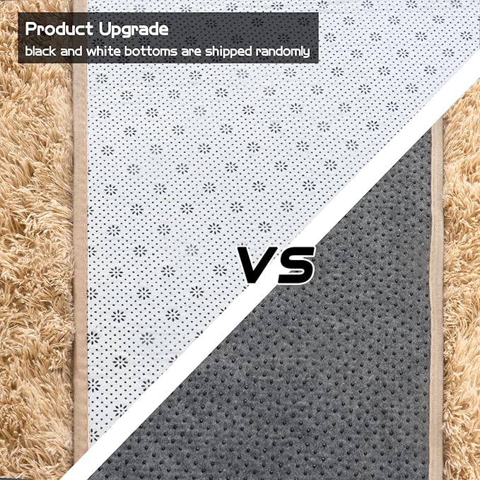 Pionblank 9x12 Area Rug, Large Area Rug for Living Room, Shag Rug for Bedroom, Soft Furry Non Slip Carpet for Kids Room Nursery Teens Dorm Home Decor, Camel