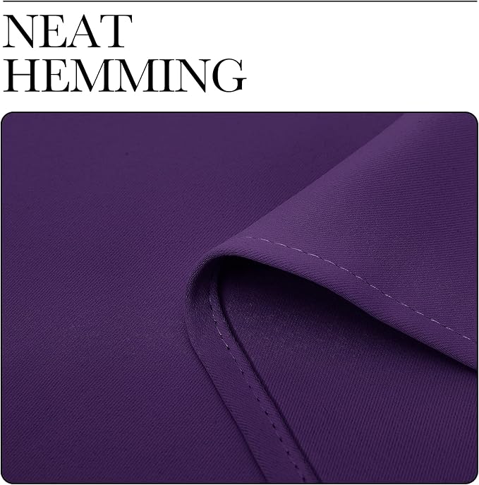 NICETOWN RV Blackout Curtains for Camper Windows, Royal Purple, 34" x 36", Set of 2, Kitchen Curtains, Short Blackout Drapes, Thermal Insulated Rod Pocket Window Treatment Draperies for Nursery