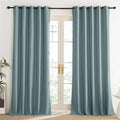 NICETOWN 100% Absolutely Blackout Linen Curtains with Thermal Insulated Liner, Skylark Blue, 62" Wide, 108" Length Energy Saving Curtains for Living Room 2 Panels Set, Vertical Blinds