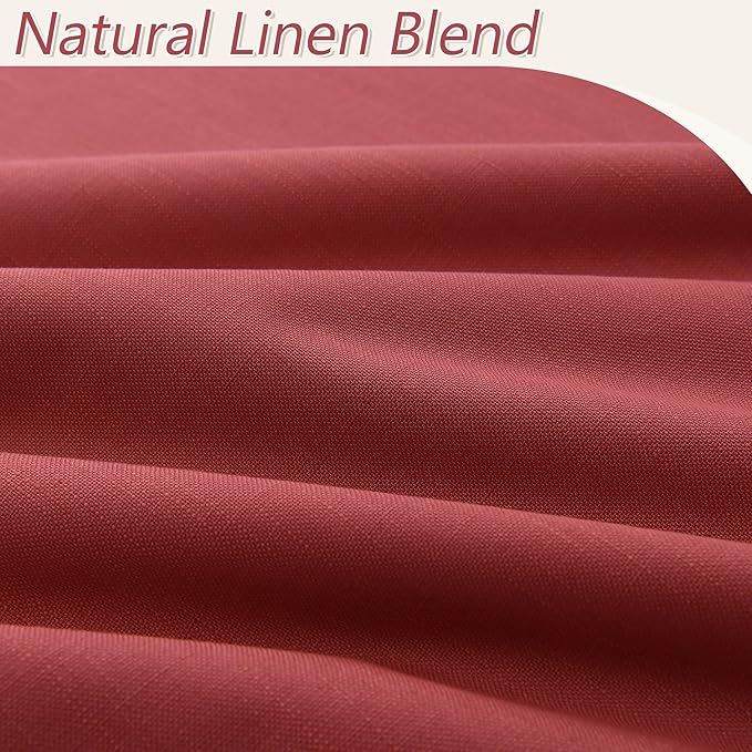 Guken 100% Blackout Linen Curtains 63 Inch Length 2 Panels Set for Living Room Bedroom Back Tab/Rod Pocket Thermal Insulated Black Out Drapes Room Darkening Farmhouse Window Curtains 52x63
