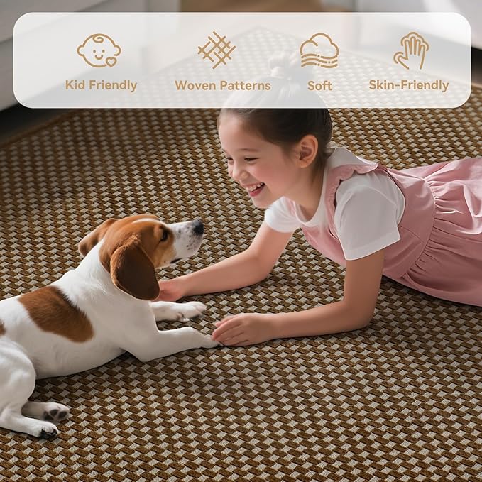 YDKGL 2x6 ft Kitchen Runner Rugs Mat Non Slip Woven Runners for Hallways Washable, Soft Long Entryway Laundry Hall Floor Runner Carpet for Indoor Backdoor Bedroom Living Room, Dark Brown/Coffee