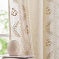 jinchan Belrose Linen Curtains for Bedroom Floral Curtains 96 Inch Length Linen Blend Beige Embroidered Drapes Farmhouse Flower Patterned Drapes for Living Room Window Treatments Set 2 Panels
