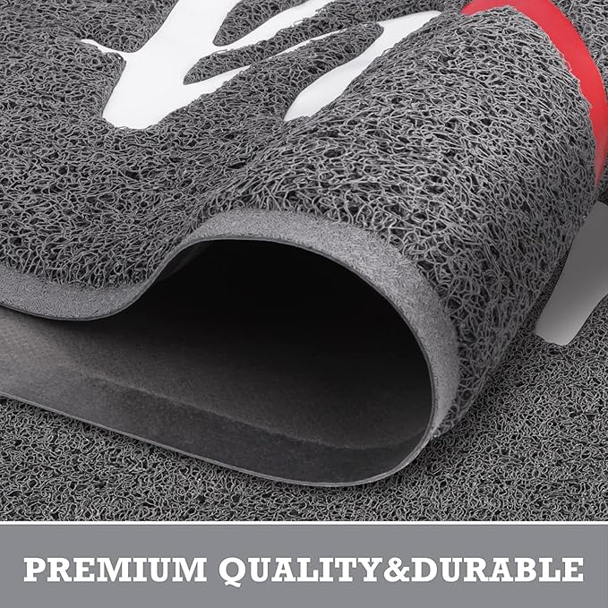 CozyBounty Black Door Mat Welcome Mats Home Non-Slip Doormat for Entryway Low-Profile Floor Mat for Yard, Garage, High Traffic Areas (30"x17.5", Grey)