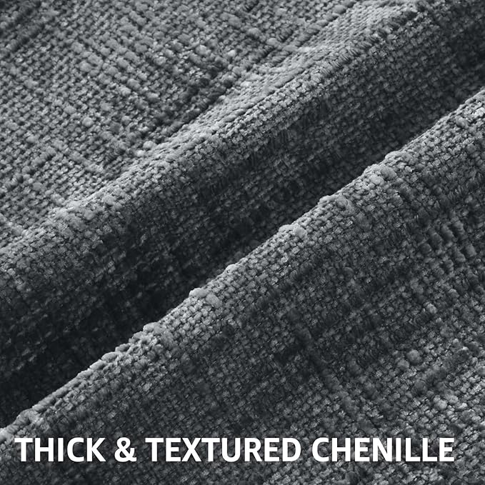 decorUhome Dark Grey Chenille Throw Pillow Covers 20x20 Set of 2 Textured Soft Cozy Slubby Couch Pillow Covers Modern Farmhouse Boho Decorative Pillow Cases for Bed Sofa Living Room
