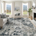 XLUEZ 8x10 Area Rugs for Living Room, Washable Modern Abstract Large Area Rug Neutral Soft Non Slip Kids Rug Stain Resistant Indoor Carpet for Bedroom Nursery Dining Room Playroom(GreyWhite, 8'x10')