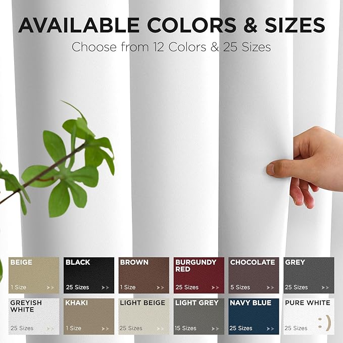 Joydeco Blackout Door Curtain for Doorway Privacy 108 Inches Long, Grommet Closet Curtain for Open Closet, Room Divider for Bedroom Living Room (Pure White 52Wx108L, 1 Panel)