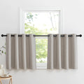 NICETOWN Linen Curtain Valances for Living Room 30 inch Length 2 Panels, Grommet Top Light Blocking Room Darkening Curtains Thermal Insulated Window Tiers for Barhtoom Window, Angora, W50 x L30