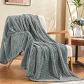 inhand Grey Leaves Pattern Throw Blanket for Couch, Super Soft Flannel Cozy Lightweight Fuzzy Blankets for Women, 50 x 60 Inches
