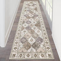 HEBE Hallway Runner Rug 2'x8' Washable Vintage Distressed Area Rugs Non Slip Laundry Rug Runner Boho Floor Carpet Runners for Hallways Entryway Laundry Room Kitchen Bathroom