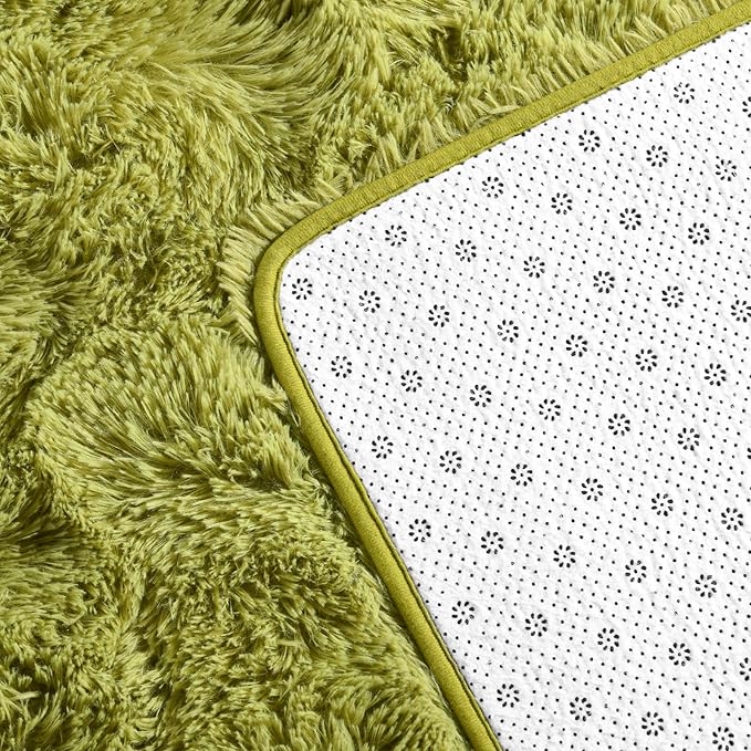 Deerhoo Large Shag Area Rugs 6 x 9, Plush Fuzzy Rugs for Living Room, Ultra Soft Fluffy Furry Rug for Bedroom, Indoor Carpet Nursery Rugs for Kids Room Home Decor, Green