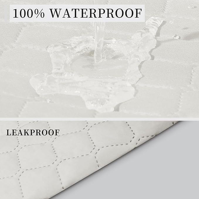 ISSUNTEX Double Protection 100% Waterproof Recliner Covers for Living Room, Reversible Furniture Protector Recliner Couch Sofa Slipcover for Dogs, Pets, Kids (Oversized Recliner, Ivory/Ivory)