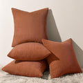 Topfinel Decorative Terracotta Throw Pillow Covers Cushion Cases, Set of 4 Soft Velvet Modern Double-Sided Designs, Rustic Home Decor, Pillow Inserts Not Included (16x16 inch)