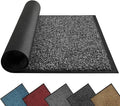 Mibao Front Door Mat, Dirt Trapper Welcome Mat for Outdoor Indoor, Non-Slip Waterproof Doormat, Durable Machine Washable Low Profile Entry Rug for Back Door Outside Patio Porch, 48" x 24", Grey
