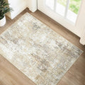 Washable Area Rugs 2'x3' Non-Slip Modern Abstract Soft for Living Room Entryway Bedroom Nursery, Print Pattern, Neutral Brown Gray