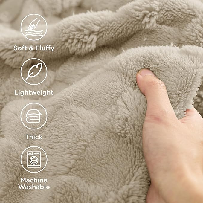 Bedsure GentleSoft King Size Blanket for Bed - Super Soft Cozy Blankets for Kids Girls, Large Fuzzy Fleece Throw for Bedroom Decor, Neutral,108x90 Inches