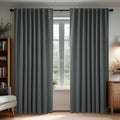 Deconovo Blackout Curtains, Thermal Insulated, W70 x L84 2 Panels, Back Tab, Machine Washable, Room-Darkening Drapes for Bedroom/Living Room Dark Grey