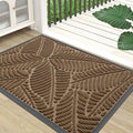 Colorxy Waterproof Doormat, Sturdy Natural Rubber Front Indoor Mat, Non Slip Low Profile Outdoor Door Mat, Stain and Fade Resistant Floor Mats, Easy Clean Patio Entry Mat, 71''x47'', Light Brown