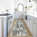2'6''x8' Runner Rugs Washable Rug: Modern Abstract Hallway Runner Rug Indoor Soft Low Pile Thin Carpet Anti-Skid Non-Shedding Carpets for Kitchen, Entryway, Laundry, Bedroom - Black Grey Gold