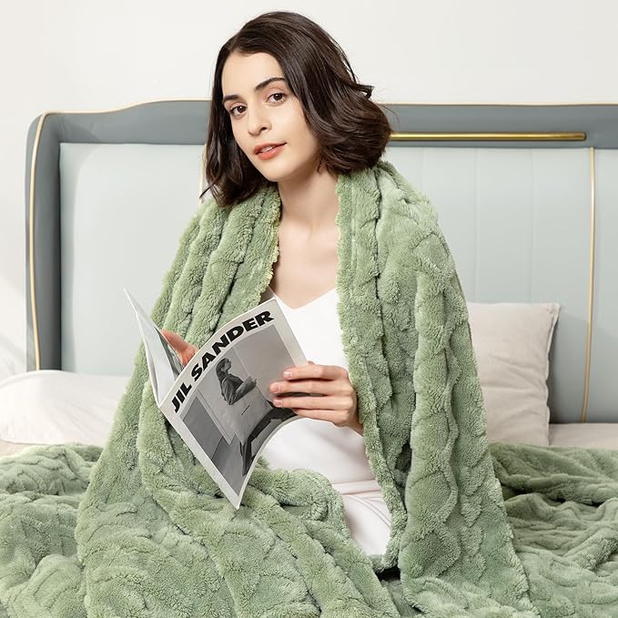 Aganear Blanket King Size - Lightweight, Portable, Fuzzy, Cozy Soft Blanket for Couch, Bed, Office; Breathable, Skin-Friendly for All Season Accessories (108"x90", Sage Green)