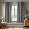 Deconovo Blackout Curtains, Thermal Insulated, W42 x L63 2 Panels, Back Tab, Machine Washable, Room-Darkening Drapes for Bedroom/Living Room Light Grey