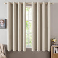 MIULEE Linen Curtains for Bedroom 100% Blackout Thermal Insulated Stone Grommet Room Darkening Curtains & Drapes Fall Decor for Living Room Nursery 52 x 54 Inch (2 Panels)