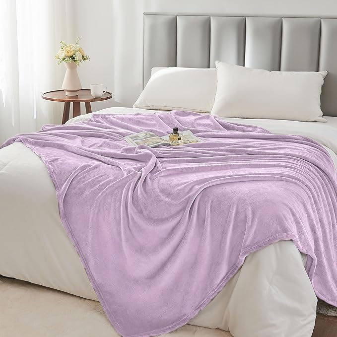 BEDELITE Fleece Blanket Lilac Throw Blankets for Couch & Bed, 300GSM Luxury Plush Cozy Fuzzy Blanket 50" x 60", Super Soft Warm Lightweight Throw Blanket for Travel Camping