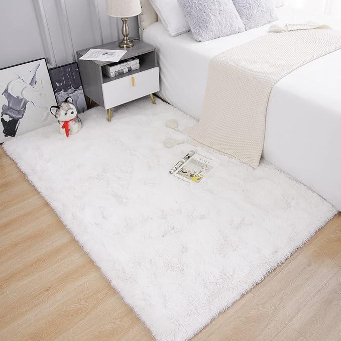Chicrug Soft Area Rugs for Bedroom Living Room Plush Fluffy Rug 9x12 Feet, Shag Furry Area Rug Carpet Non Shedding for Nursery Children Kids Girls Room Home Decorative, Cream