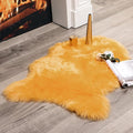 MIULEE Luxury Super Soft Fluffy Area Rug Faux Fur Sheepskin Rug Decorative Plush Shaggy Carpet for Bedside Sofa Floor Nursery Fall Decor 2 x 3 Feet, Orange Yellow