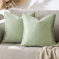GIGIZAZA Throw Pillow Covers 22x22 Inch Sage Green Velvet Pillows Decorative Covers Pack of 2 for Sofa Pillowcase Cushion Covers