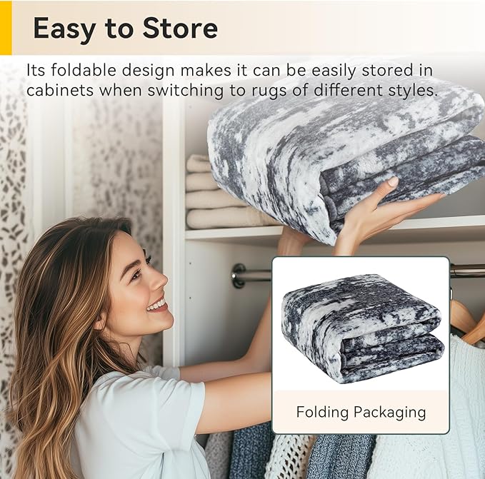 Washable Area Rugs 2'x6' Non-Slip Modern Abstract Soft for Living Room Entryway Bedroom Nursery, Print Pattern, Black Navy Blue Gray