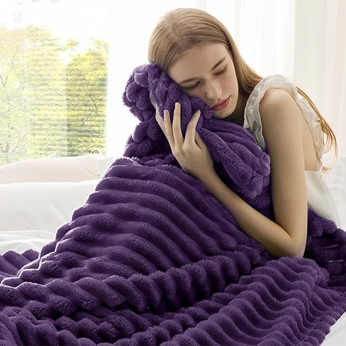 Bedsure GentleSoft Purple Twin Blanket for Bed - Cozy Soft Blankets for Women, Cute Large Throws for Girls, 66x90 Inches