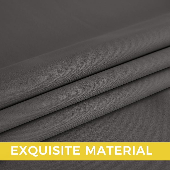 NICETOWN Room Darkening Draperies Curtains Panels, 2 Panels Grey W52 x L84