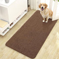 OLANLY Dog Door Mat for Muddy Paws 47x24, Absorbs Moisture and Dirt, Absorbent Non-Slip Washable Doormat, Quick Dry Chenille Mud Mat for Dogs, Entry Indoor Entryway Carpet for Inside Floor, Mocha