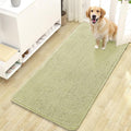 OLANLY Dog Door Mat for Muddy Paws 47x24, Absorbs Moisture and Dirt, Absorbent Non-Slip Washable Doormat, Quick Dry Chenille Mud Mat for Dogs, Entry Indoor Entryway Carpet for Inside Floor, Vanilla