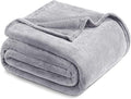 Exclusivo Mezcla Fleece Blanket Cal King Size for Bed, Super Soft and Warm, All Season, Cozy, Plush, Lightweight, 120x120 Inches, Light Grey