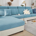 Sofa Covers Couch Covers for Sofa Pet Friendly Couch Cushion Covers Universal Sofa Covers Washable Stretch Slipcovers for Sectional Sofa (Texture Sea Blue,Chaise Cover)