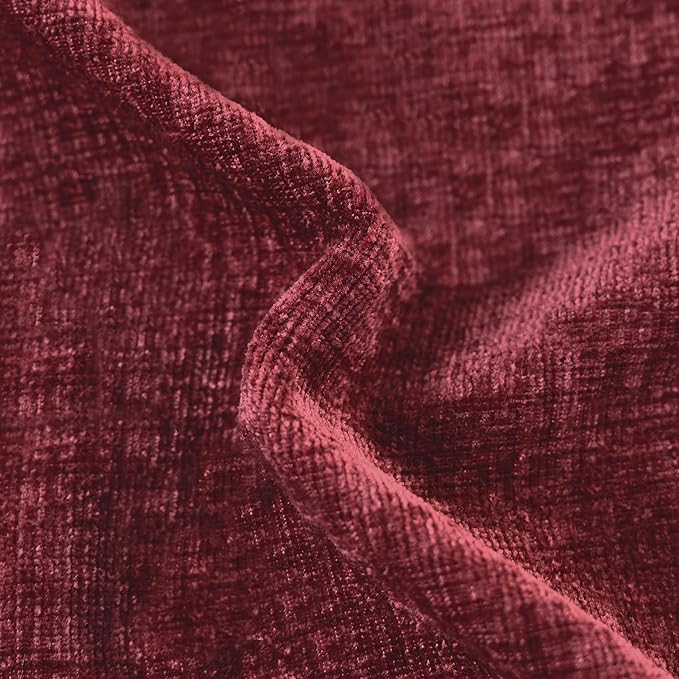 CaliTime Christmas Throw Pillow Covers Decorative 16 X 16 Inches Pack of 2 Cozy Chenille Cushion Cases for Couch Sofa Bed Living Room Home Burgundy