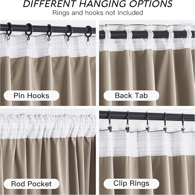 RYB HOME Camel Beige Velvet Curtains 63 inches Length with Hook Tape, Thermal Insulated Privacy Protect Decorative Drapes for Bathroom Window, W 42 x L 63 inches, 2 Panels Set